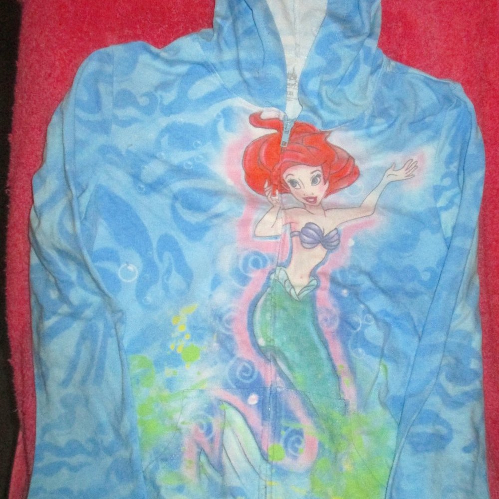 Disney Parks Girls Little Mermaid Ariel Hooded Jacket Size XXL- 20